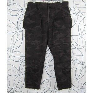 Hudson Jeans The Endeavor Gray Camo Relaxed Skinny Cargo Denim Pant Mens 36 x 28